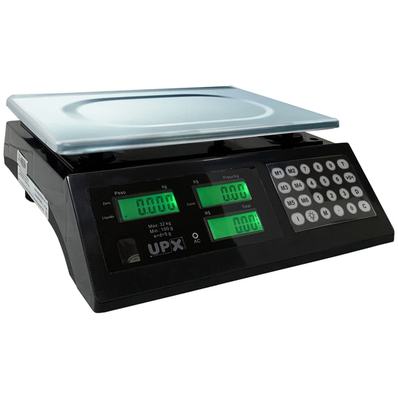 Balança Digital Comercial EA-32 Serial 32kg Bivolt Alta Precisão Display Duplo