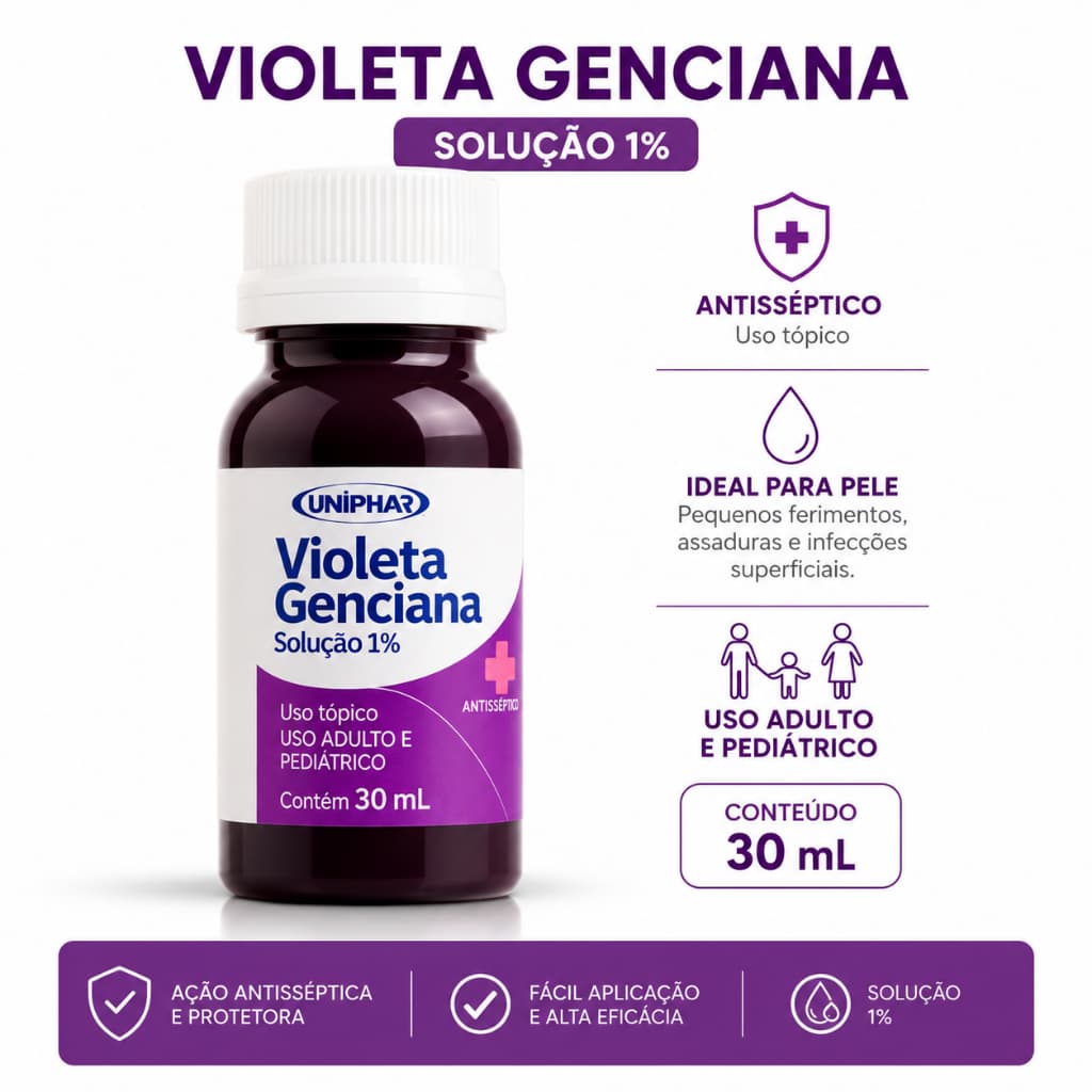 Violeta Genciana Solução 1% 30ml - Antisséptica e Versátil
