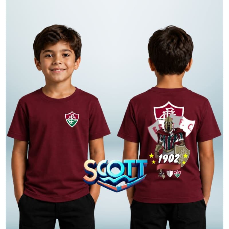 Camiseta infantil torcedor do Fluminense 100% algodão unissex