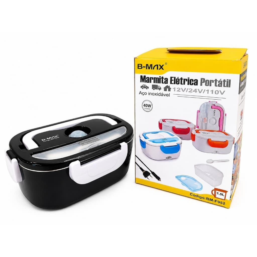 Marmita portátil Elétrica 1,5L Aquecimento Rápido e Praticidade  40W  12/24/110V modelo BM-F952