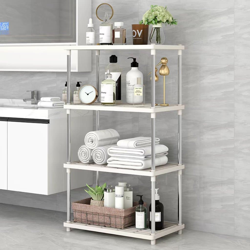 Estante Organizadora 4 Andares Branco Multiuso Plástico Minimalista Ideal para Diversos Ambientes