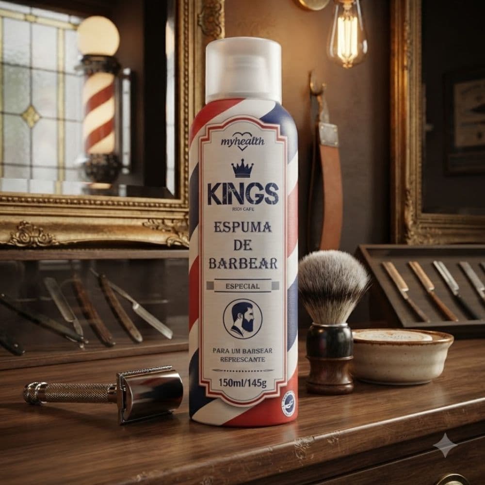 Espuma de Barbear Kenes 150ml Shaving Foam Refrescante Barbear Suave Pele Macia Masculina My Heath