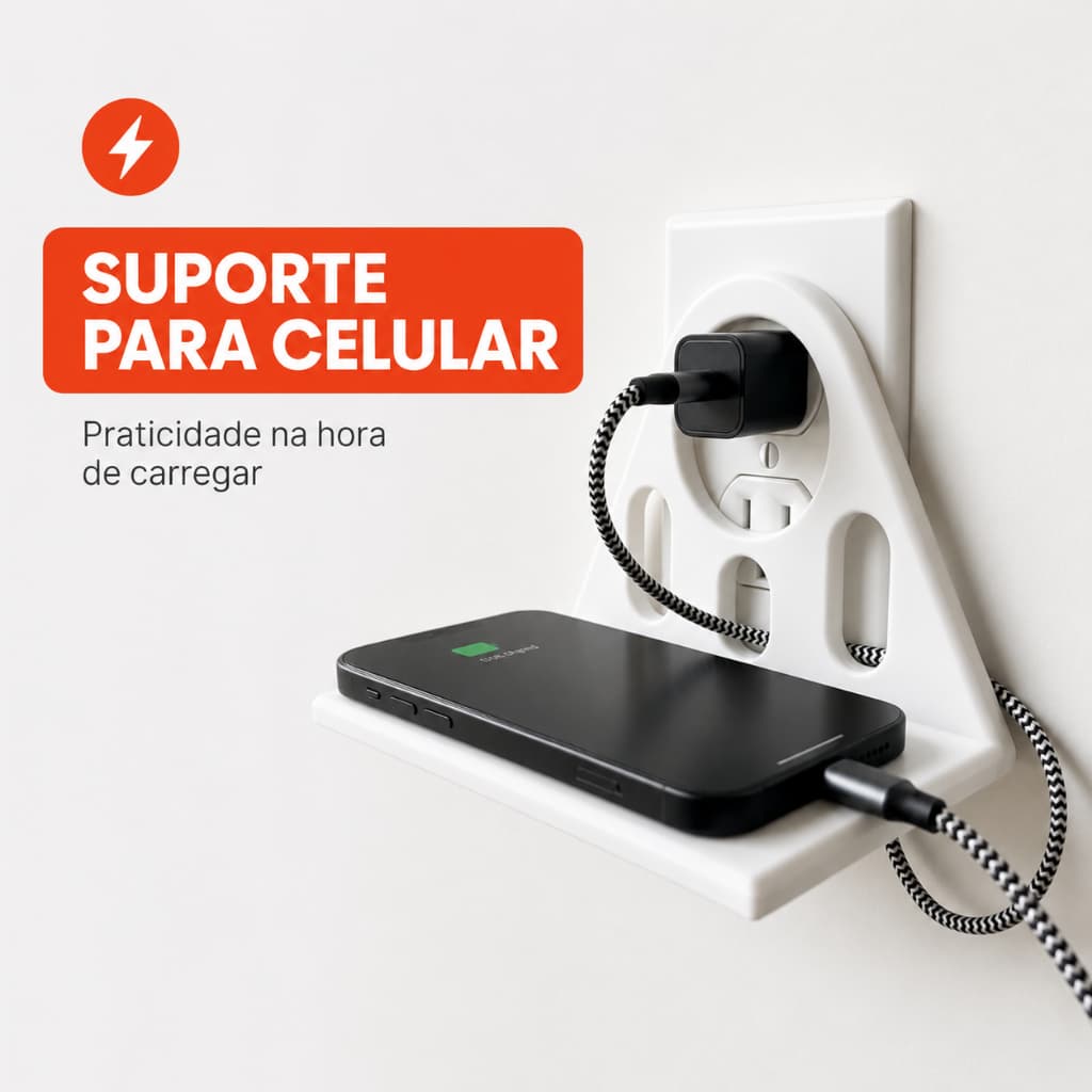 Suporte de tomada para carregar celular