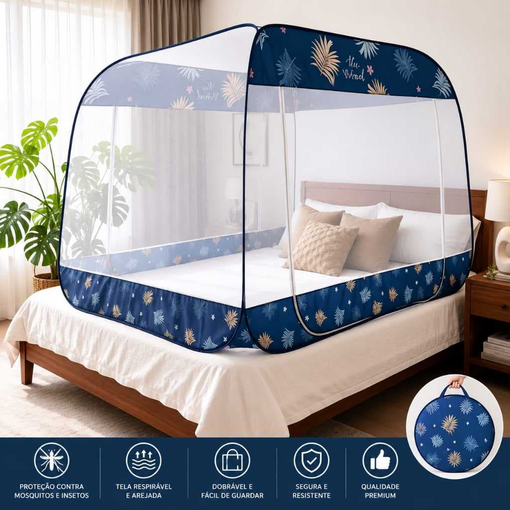 Rede Mosquiteiro Tela Cama Queen 200cm x 150cm Protetor Contra Pernilongo Mosquito Anti-Insetos Mosquiteiro Dobrável