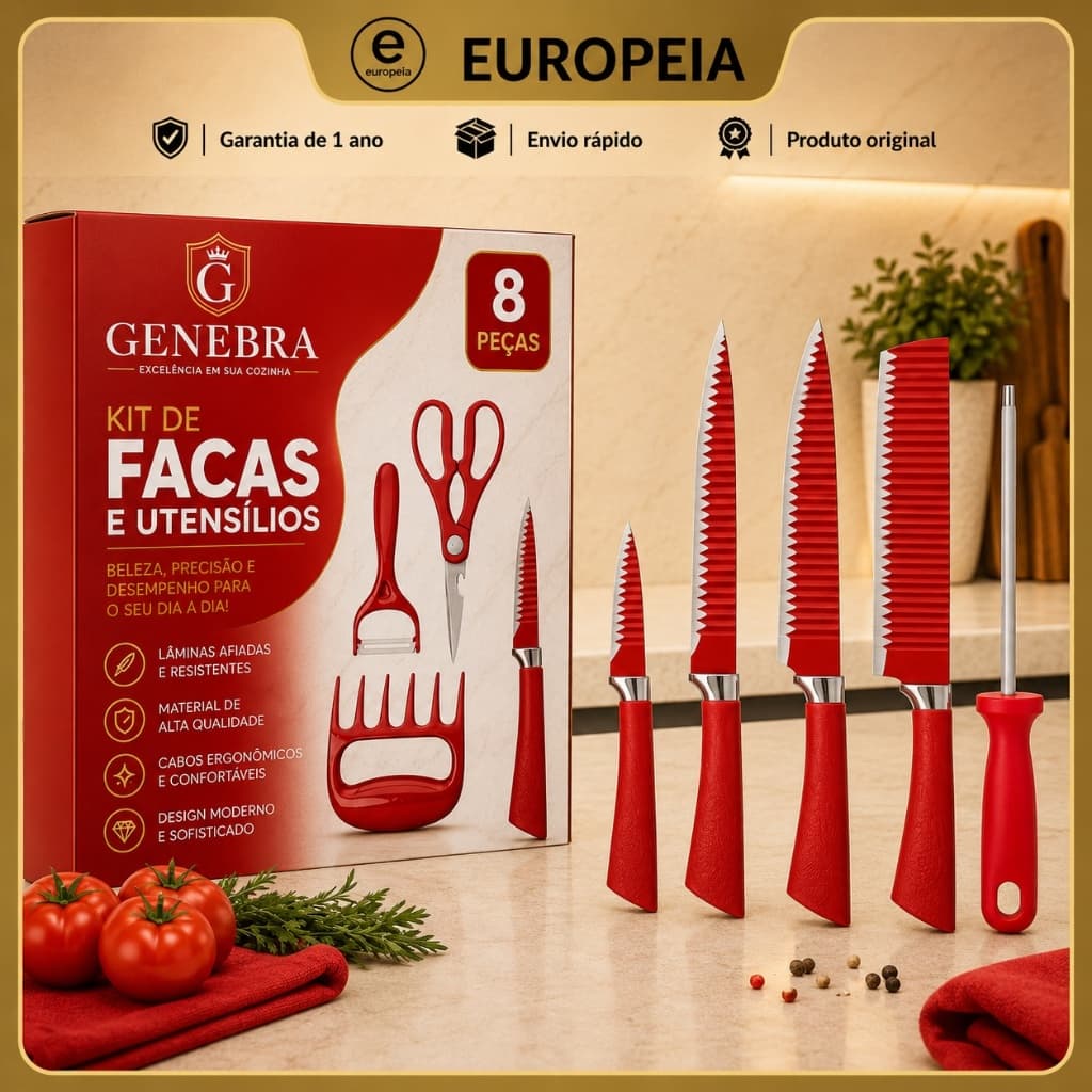 Kit de Fcas e Talheres Genebra Original 8 Peças