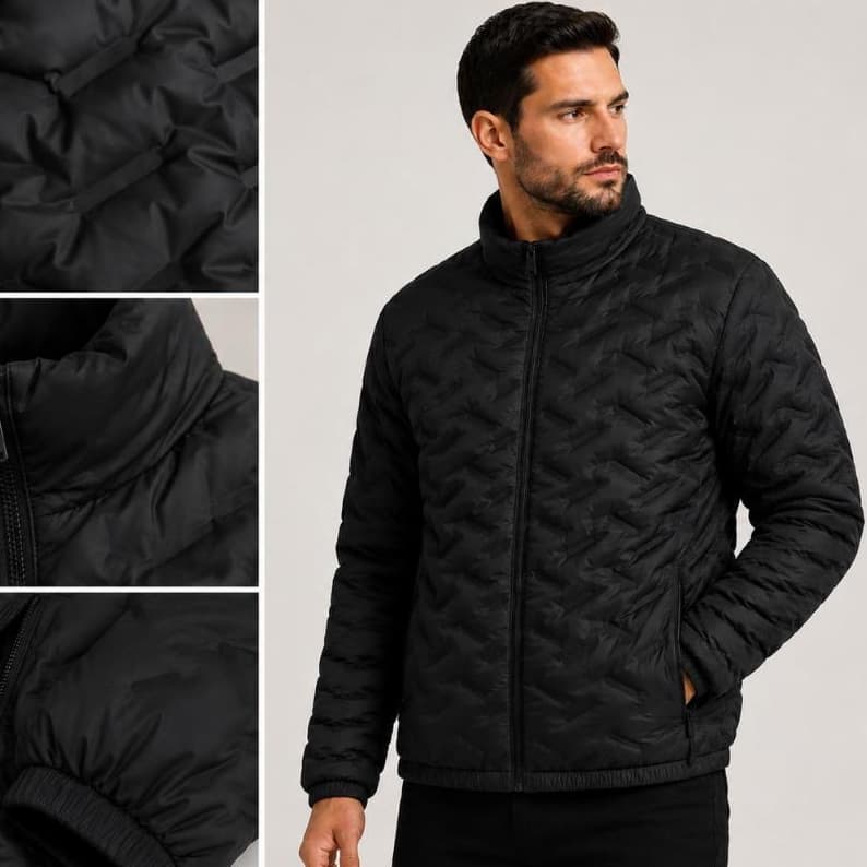 aqueta Puffer Masculina Gola Alta Importada Leve Térmica Premium Inverno