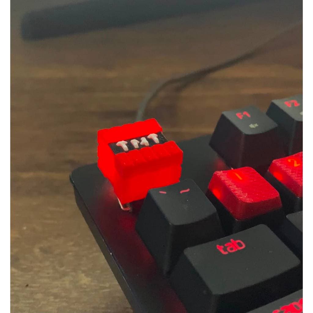 Keycap Minecraft Bloco TNT Keycap Cherry MX Teclado Mecânico Gamer Geek
