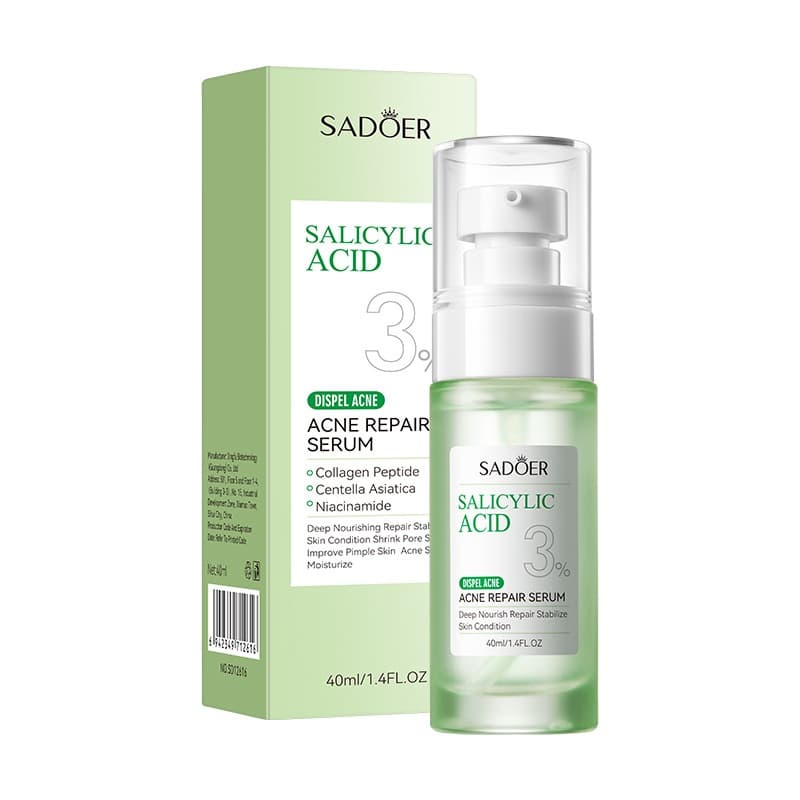 serum facial SADOER Ácido Salicílico 3% Tratamento Anti-Acne Reparação Reduz Poros Controle Oleosidade Skincare 40ml