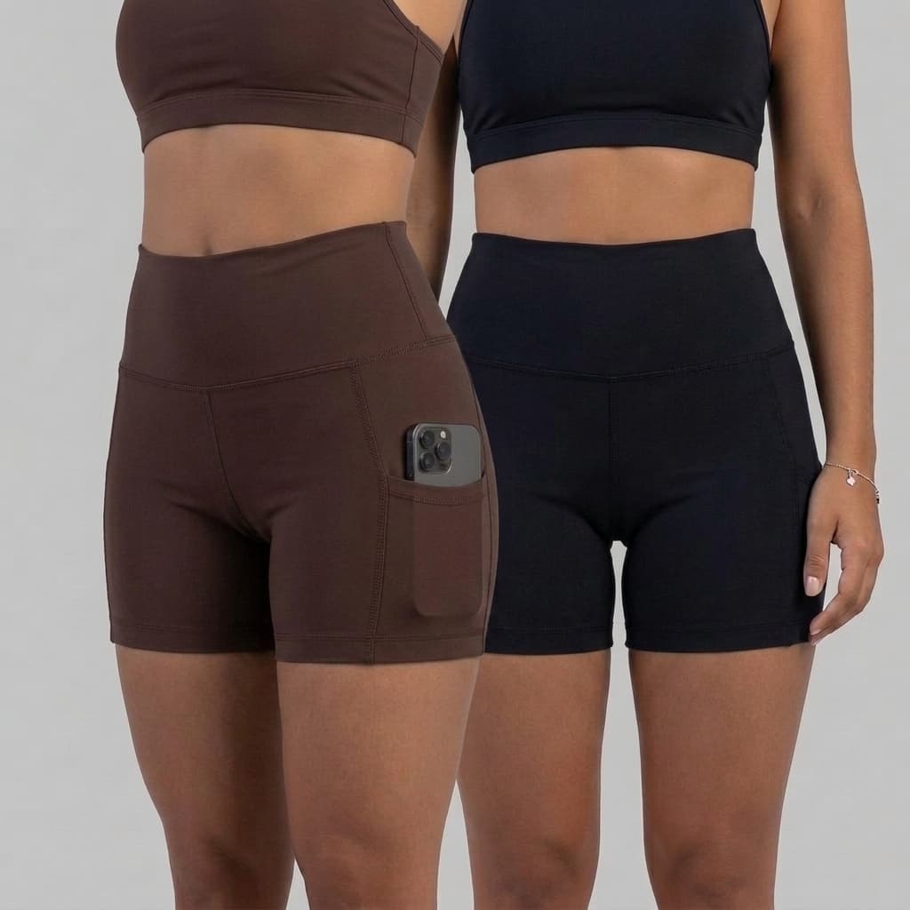 Short Fitness Feminino Academia Corrida Bolso Lateral Suplex Premium Premium Yoga