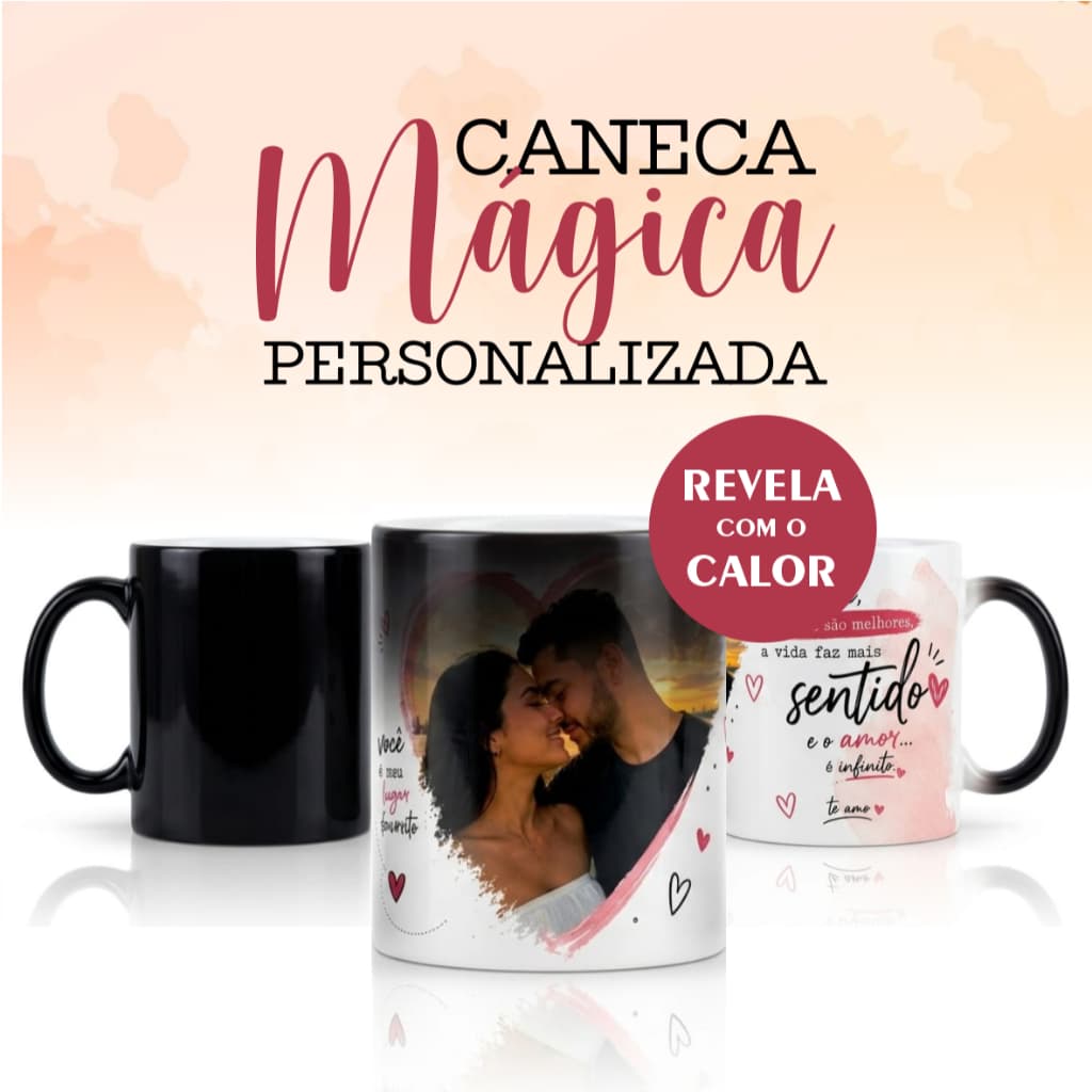 Caneca Mágica Personalizada 325ml - Estampa com o Calor