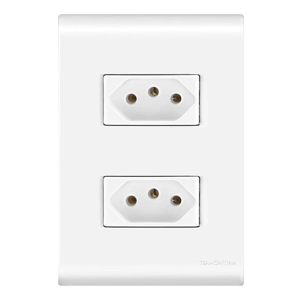 Tomada com Interruptor, 10A, 20A, Simples, Paralelo, Dupla, Tripla, Modulo e Placa Apoio Linha Lissê