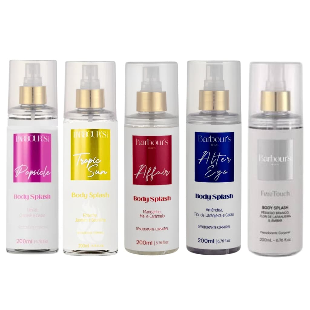 Body Splash Barbour's Feminino Masculino, Sedução e Lisoterapia 200ml–Fragrâncias Perfume Intenso Femininas e Masculinas