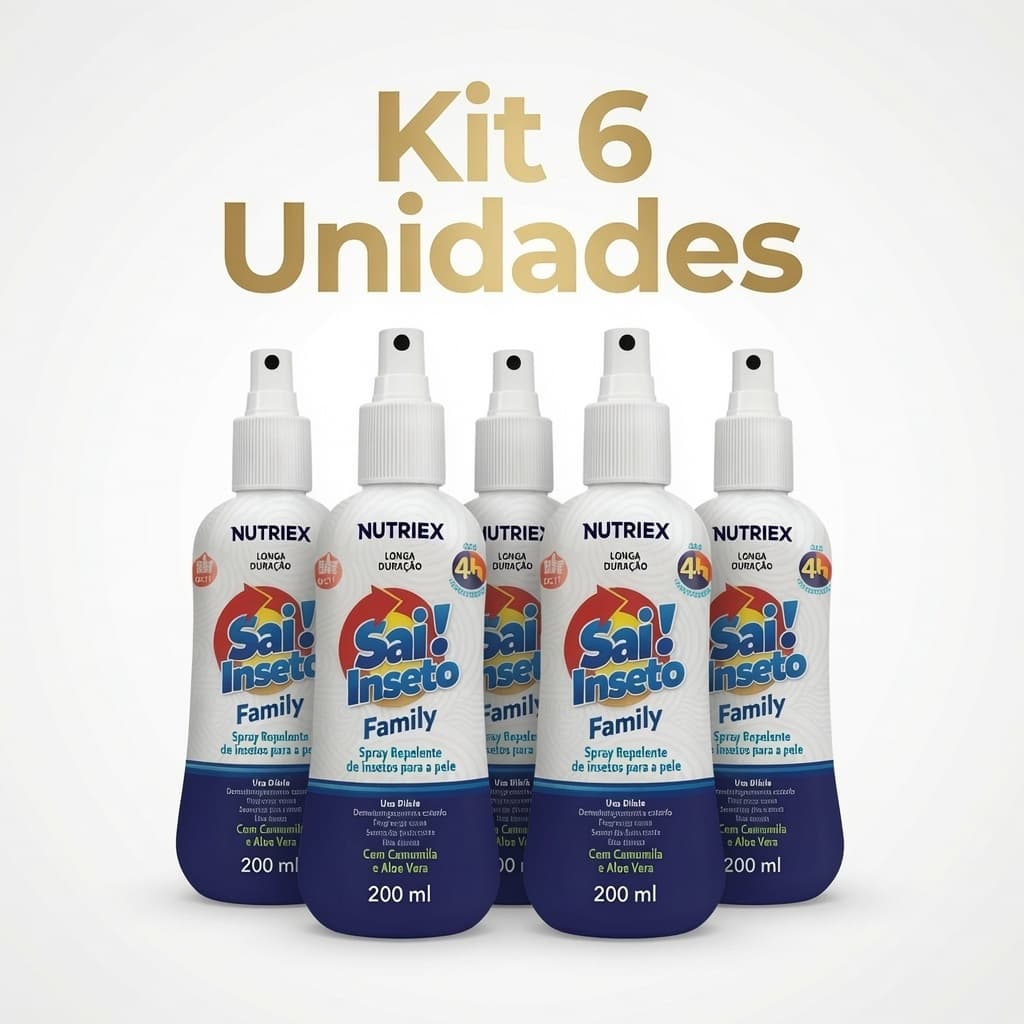 Spray Repelente Insetos Sai Inseto Family 4Hrs 200ml Nutriex - Kit C/6