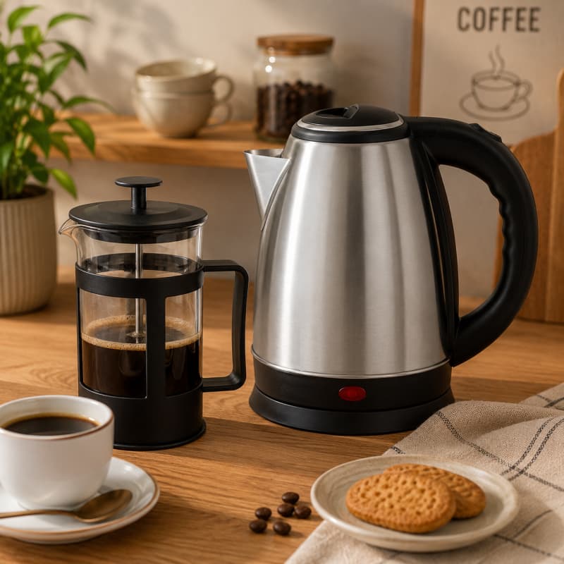 Chaleira Elétrica 127v Prensa Francesa 600ml Cremeira Cafeteira Café da Manhã