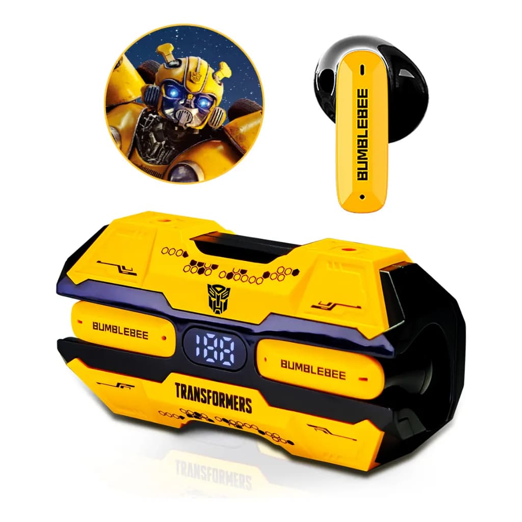 Fone Bluetooth Transformers TF-T01 Gamer Baixa Latência 45ms HiFi Estéreo 24h Bateria LED Display Compatível IOS Android