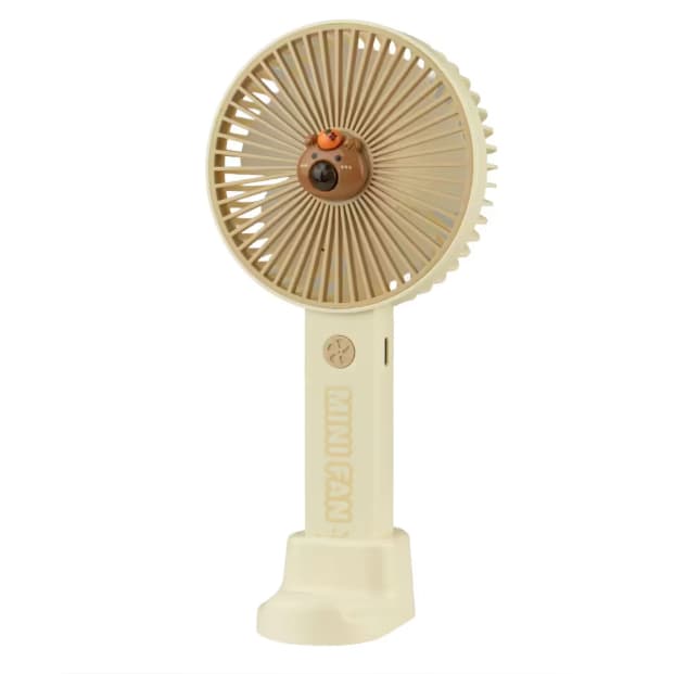 Mini Ventilador Portátil de Mão DD8124KP Recarregável 1,5W   Capivara Bege