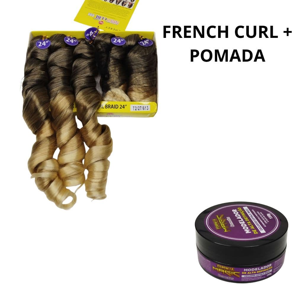 Kit French Curl Box Cherey 24" 400g + Pomada Modeladora Magic 150g Cor T2/27/613