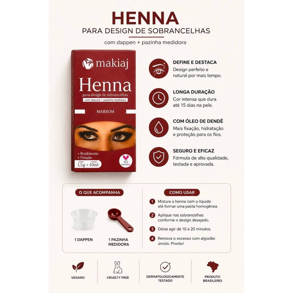 Henna Sobrancelha Makiaj Marron 1,5g