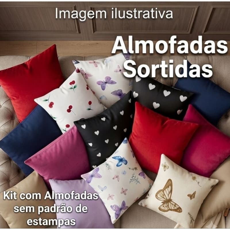 Kit 4 Capas De Almofadas Sortidas 40cm X 40cm Estampas Variadas