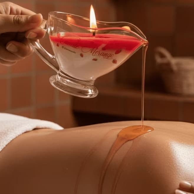 Vela Aromática Para Massagem Morango Hidratante Relaxante Spa