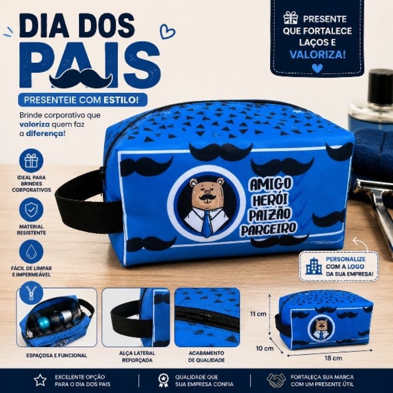 kit 10 Nécessaire Box Masculina Personalizada com sua logomarca Brindes dia dos pais