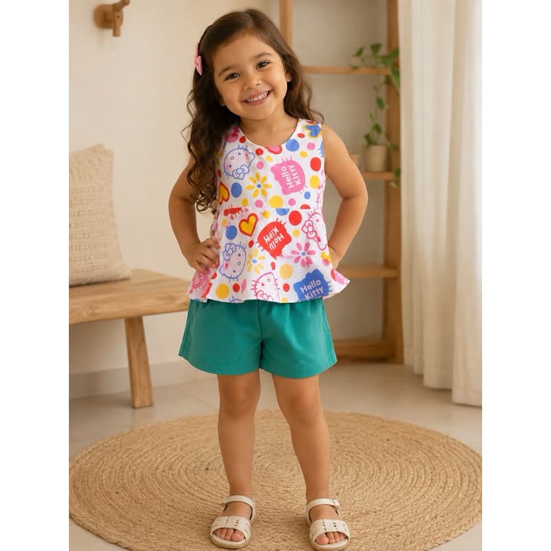 conjunto menina infantil | conjunto com bata e short, conjunto infantil verão