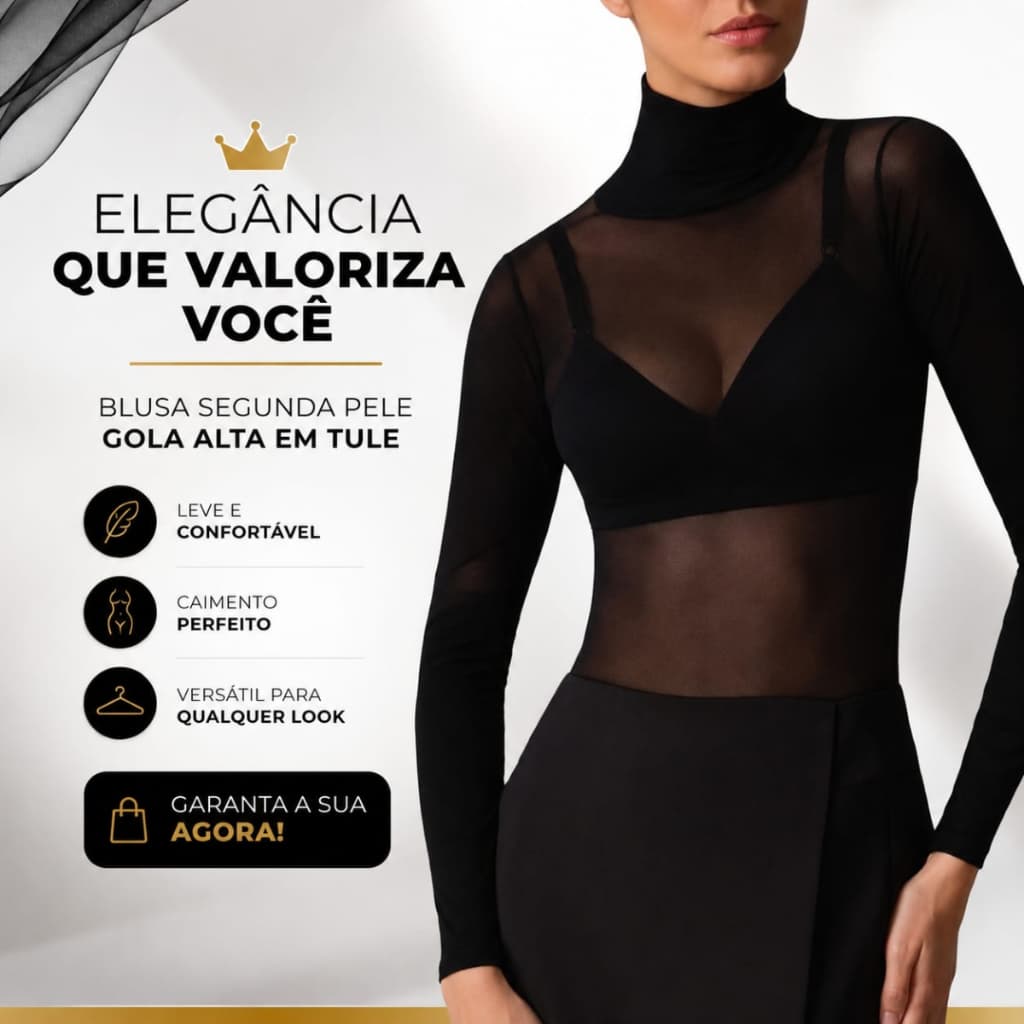 Segunda Pele Feminina Selene 9900 Blusa Térmica Gola Alta Inverno Frio Tam Único