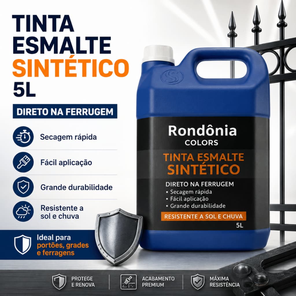 Tinta Esmalte Sintético 5L Grafite Escuro Ferro Madeira Metal Cobertura Profissional Externa