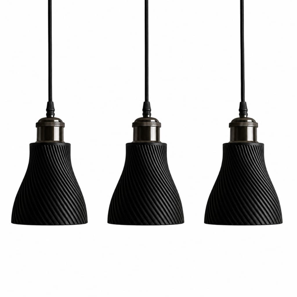 Kit 3un Luminárias Lustre/pendente Preto Para Bancada Elegante (ENVIO IMEDIATO)