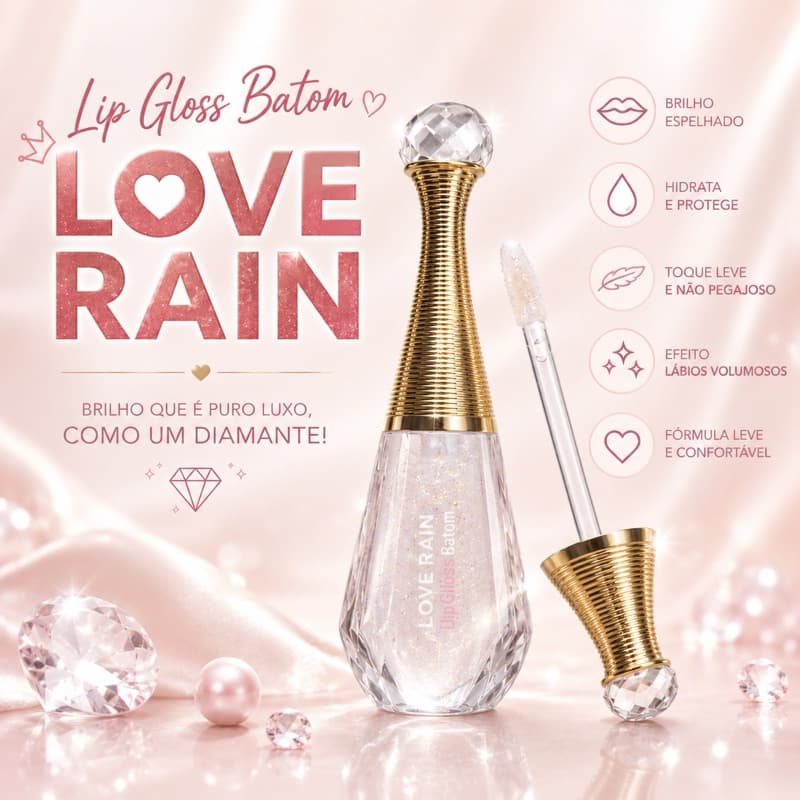 Batom Transparente Cristal com Longa Duração 16h