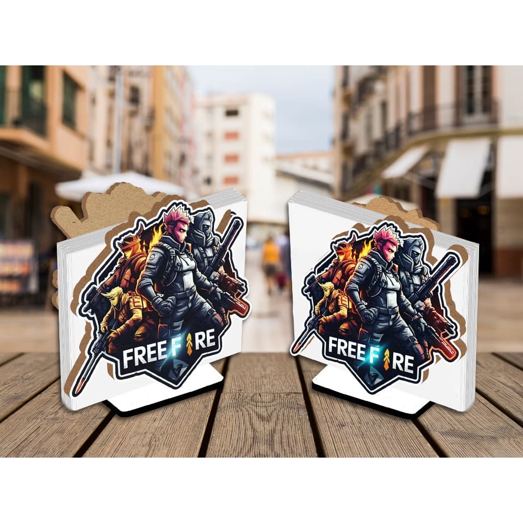 Kit 05 Centro de Mesa Porta Guardanapo Free Fire