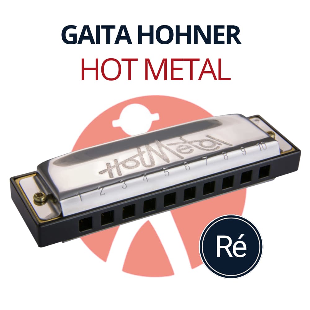 Gaita Harmónica Hot Metal Gaita Diatônica em D (Ré) Gaita de Boca Profissional Gaita Hohner 10 Furos