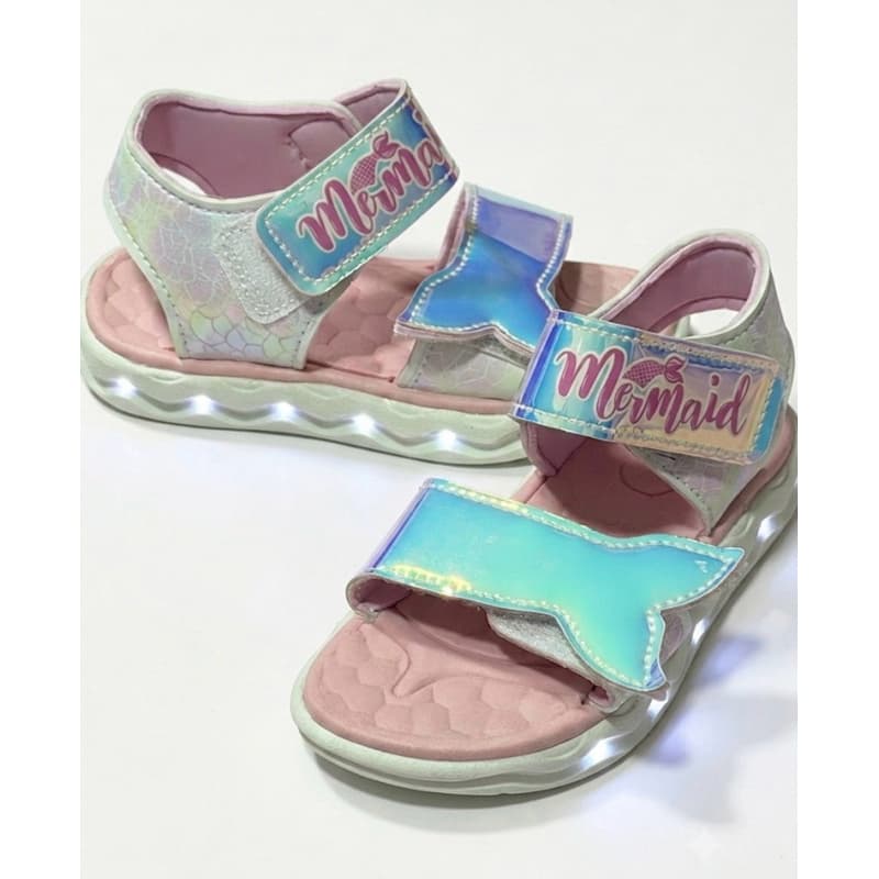 Calçado Sandalia Sapato Infantil Feminino Baleinha Glitter com Luz de Led Brilhante- Oferta!