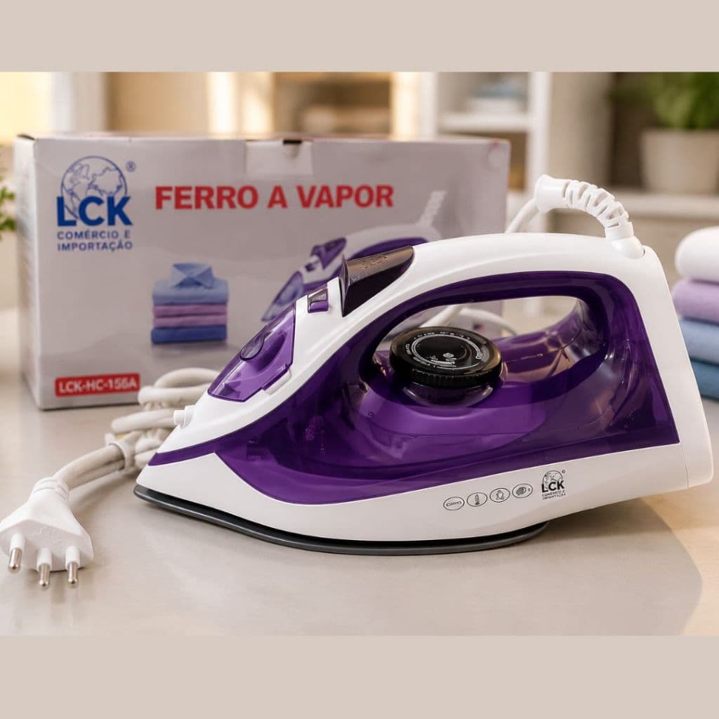 Ferro de Passar a Vapor 127V 1200W Base Antiaderente Controle de Temperatura Vapor Contínuo.Hom