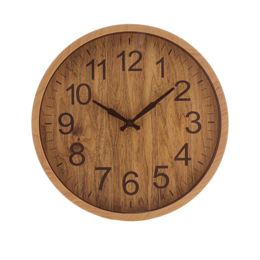 Relógio de Plástico para Parede Wood 30,5 x 4cm - Lyor
