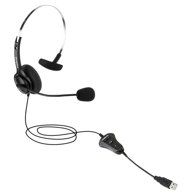 Headset Intelbras CHS 40 USB Mono com Microfone Flexível Controle de Volume e Mudo para PC e Notebook