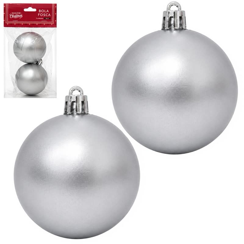 BOLA DE NATAL 10CM  FOSCA e  LISA COM 2 PECAS