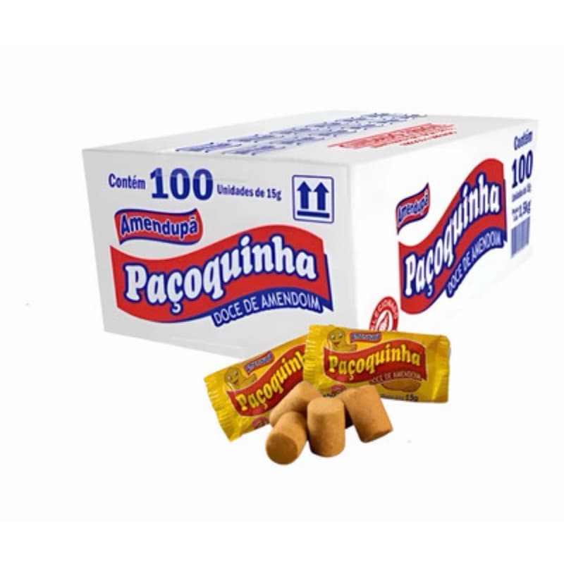 Pacoca Rolha Amendupa Embalada 100 unidades