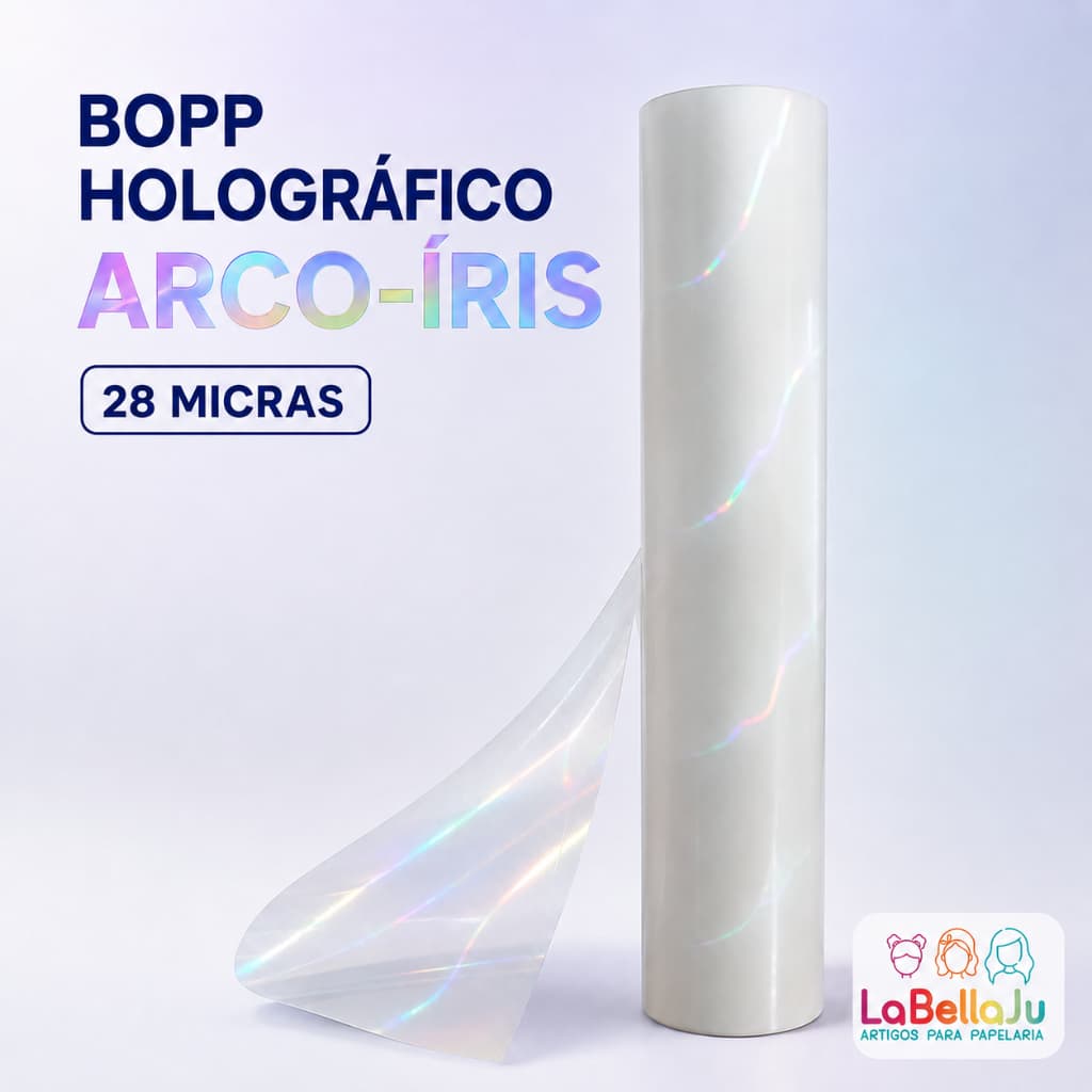 BOPP Holográfico Arco-Íris – 28 Micras 🌈
