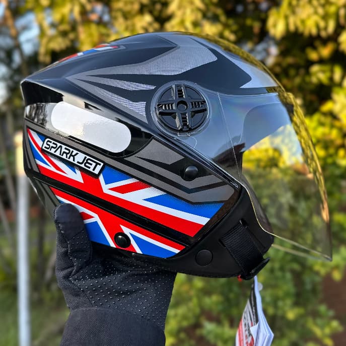 CAPACETE ABERTO EBF SPARK JET PAISES COPA UK REINO UNIDO ALEMANHA BANDEIRA BLADE OPEN + CHAVEIRO