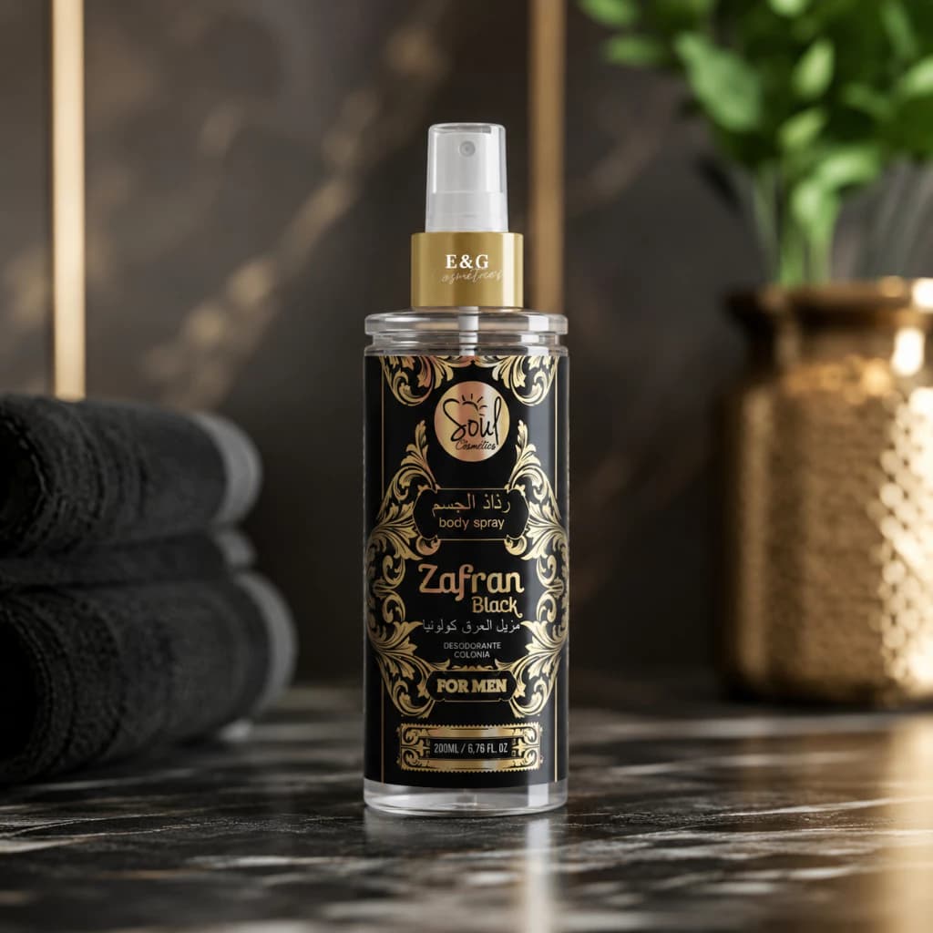 Body Splash Masculino Zafran Black | Colônia Desodorante 200ML - Soul Cosméticos