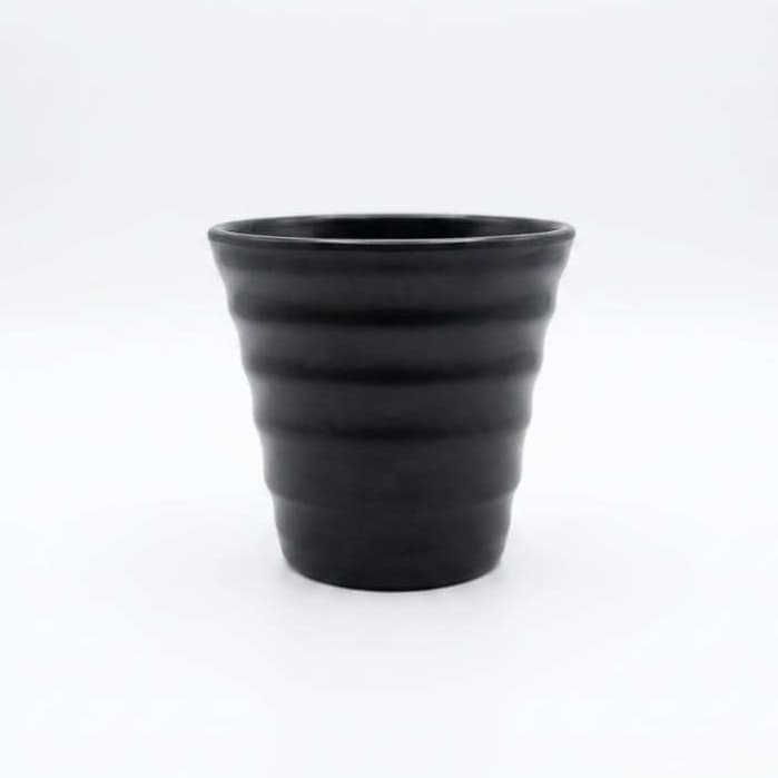 Kit 3 Mini Vasos Minimalista e Moderno Preto de Plástico Estriado Ideal para Suculentas, Cactos, Plantas Pequenas