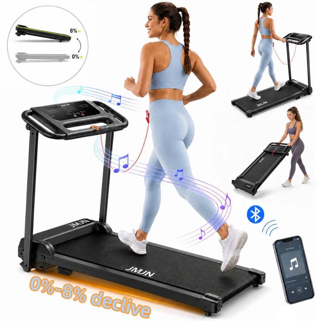 Esteira Elétrica Dobrável 3.0HP Bluetooth 12km/h Tela LED Silenciosa Academia Residencial Até 120kg
