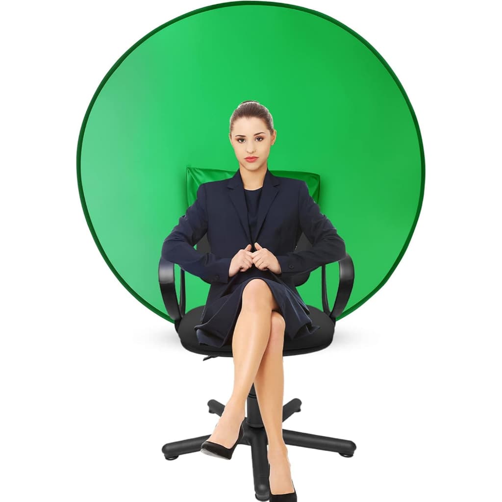 56 inch green screen backrest with bracket, double-sided foldable green background, used for photography, media