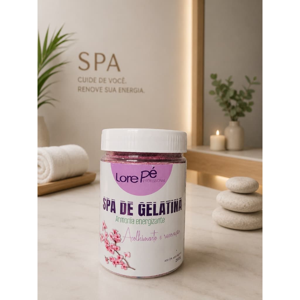 Lore Pé Spa de Gelatina Morango Flor de Cerejeira Hidrata e Relaxa