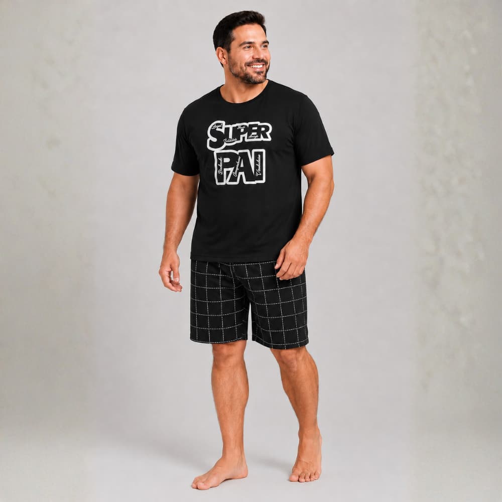 Pijama Masculino Manga Curta e Short Verao -  Edição Especial Dia dos Pais
