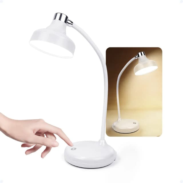 Luminária De Mesa Abajur Quarto Articulável Led Touch Esc...