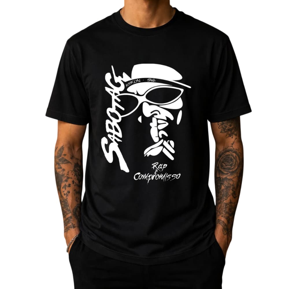 Camiseta Mascuina Sabotage O Rap É Compromisso 100% Algodão Hip Hop DTF