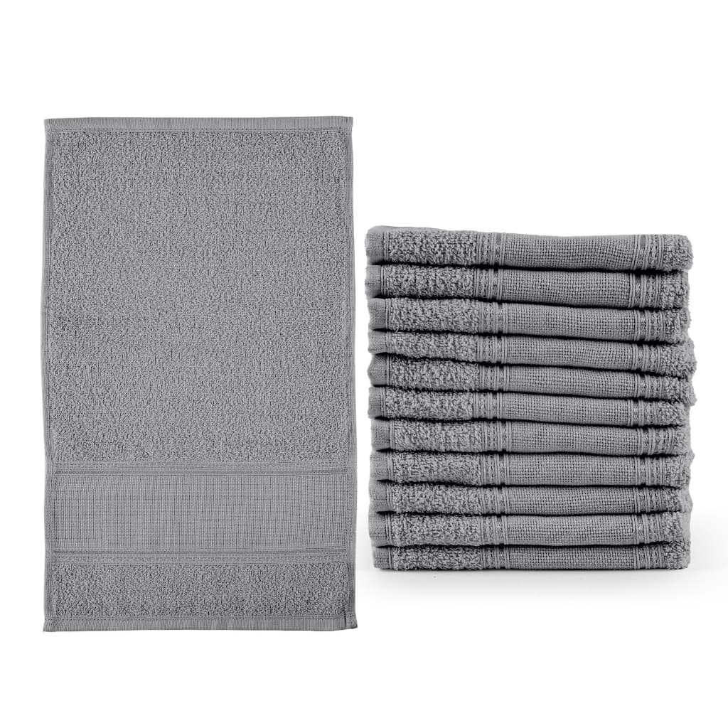 Kit 12 Toalhas de Lavabo Linha Social Premium - cinza/chumbo/granito