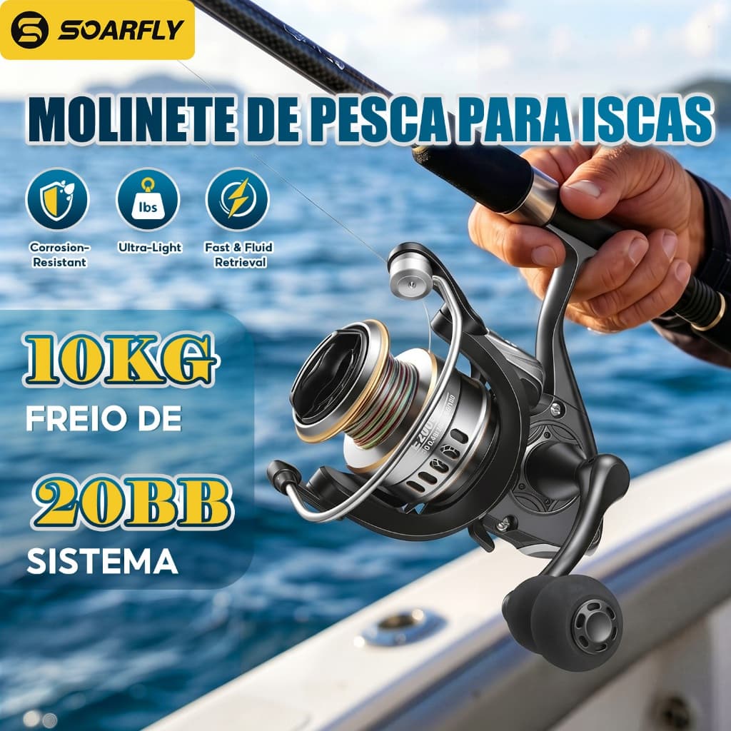 SOARFLY HE Series 1000-7000 Spinning Reel Metal Spool EVA Handle 10kg Ocean Marine Limit